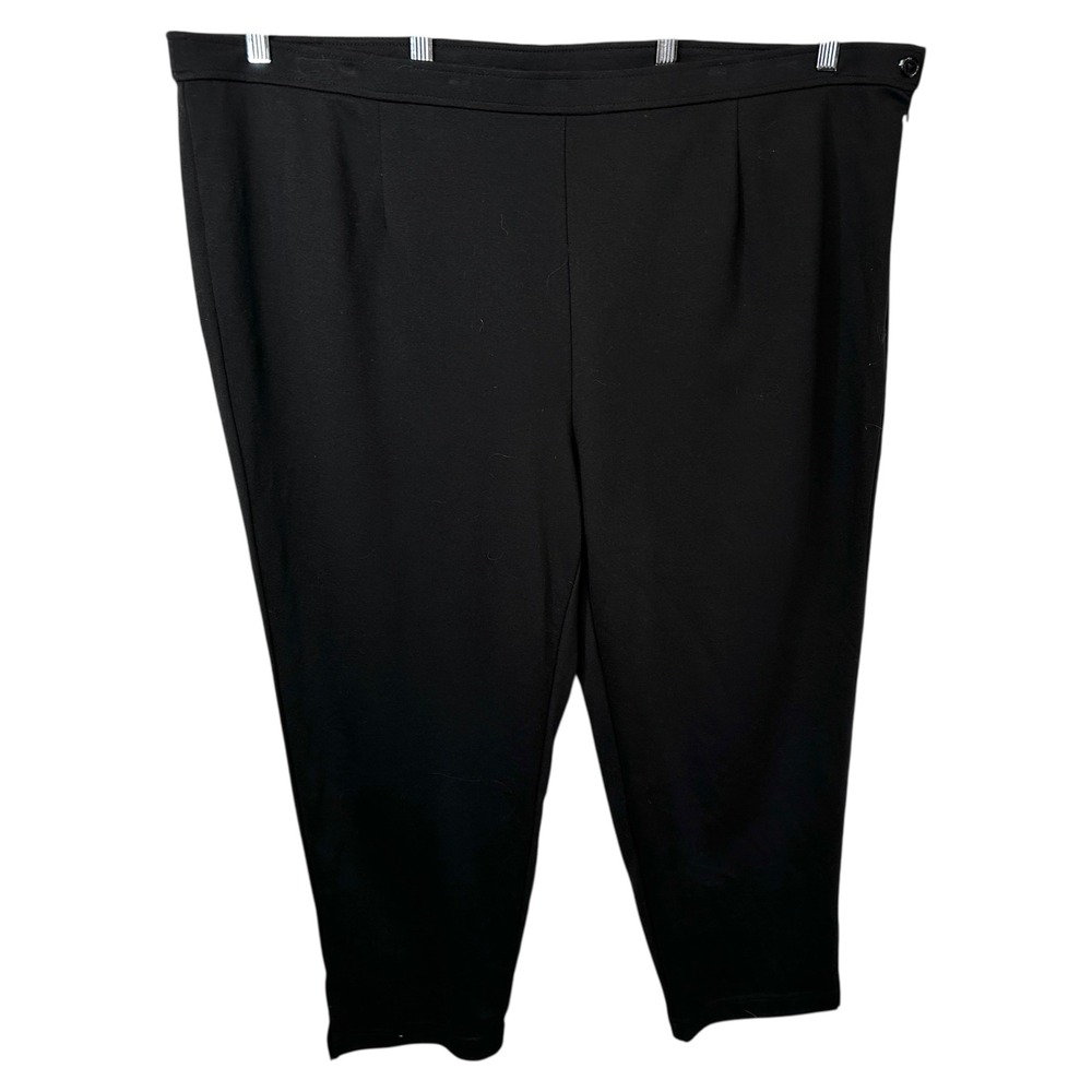 Bob Mackie Plus Size 3X Pants High Rise Solid Black Side Zip Career Capsule 230